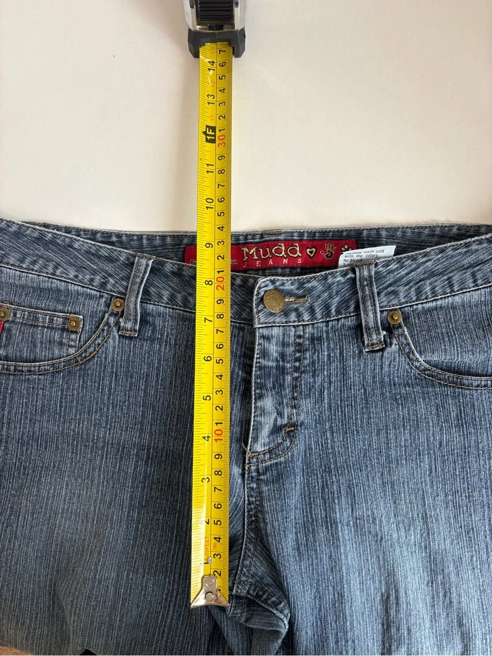 Vintage 90s Y2K Mudd Women’s Midwash Blue Flare Jeans
